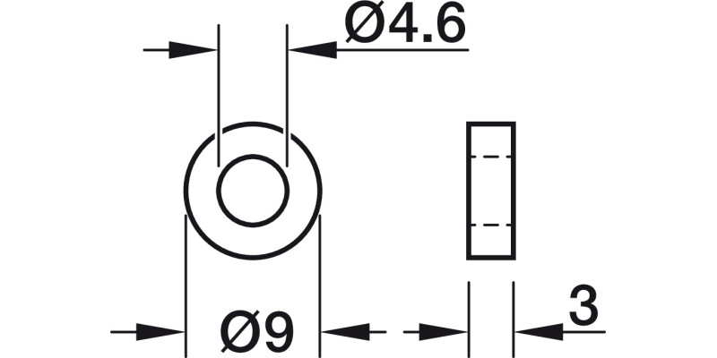 Door Panel Con.Bolt Washer D9x3mm Pl Wht