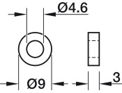 Door Panel Con.Bolt Washer D9x3mm Pl Wht