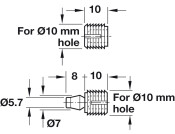 Dowel Connector 2Pt Plug-In Nyl Nat Col