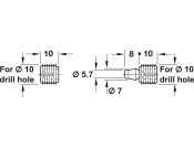 Dowel Connector 2Pt Plug-In Nyl Nat Col