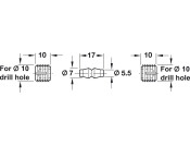 Dowel Connector 2Pt Plug-In Nyl Nat Col