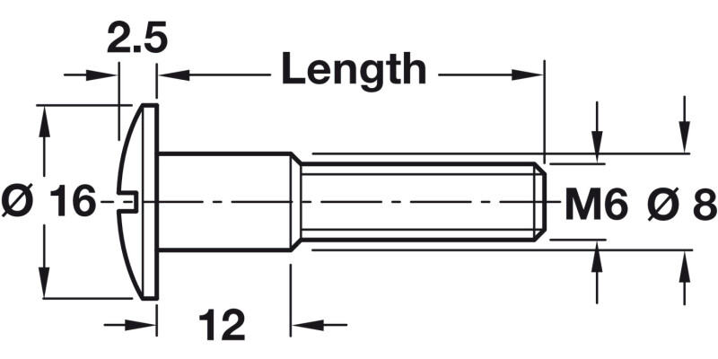 Shoulder Screw M6x28mm St Glv