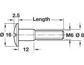 Shoulder Screw M6x28mm St Glv