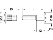 Connecting Screw M6x37-44mm St Glv