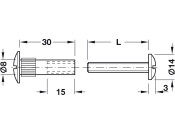 Connecting Screw M6x56-65mm St NP