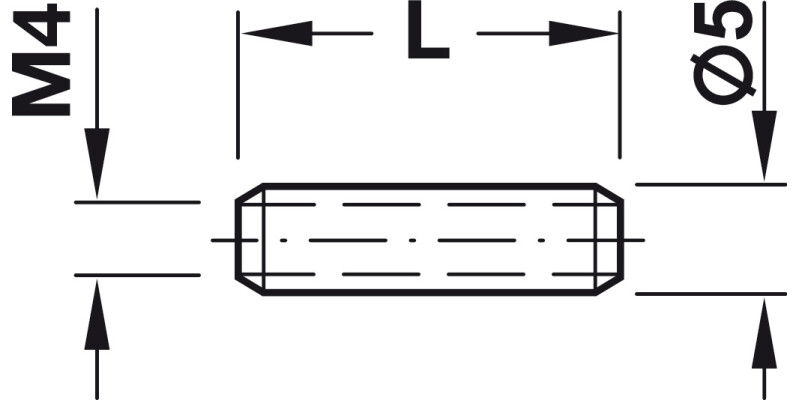 Thread Sleeve M4 5x22mm 28-33mm St Galv