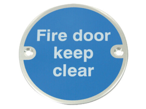 Sign D76mm-Fire door keep clear SSS