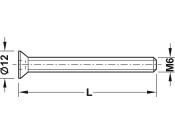 Connecting Bolt Csk SW4 M6x70mm St NP