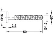 Confirmat Scr D15x50mm D5.0mm SW4 St Glv