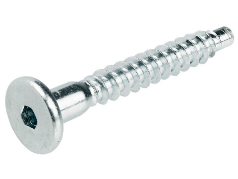 One-Piece Connector, with &Oslash; 15 mm Head, for &Oslash; 5 mm Drill Hole, Confirmat