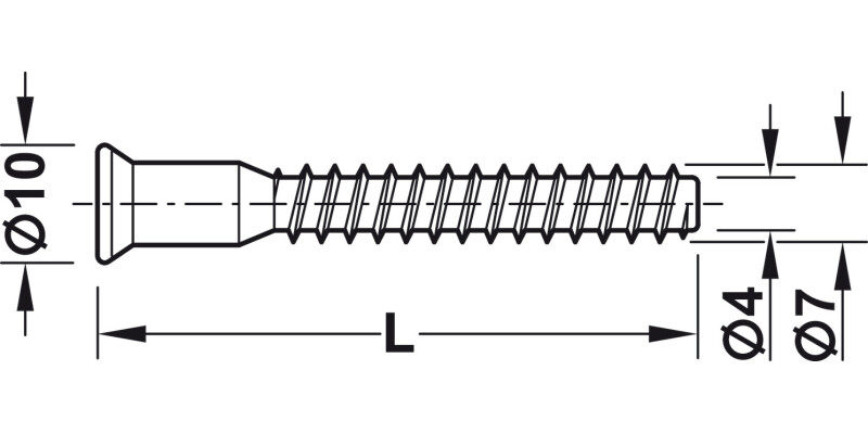 Confirmat Scr D10x50mm D5.0mm SW4 St Glv