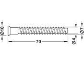 Confirmat Scr D10x70mm D5.0mm SW4 St Glv