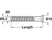 Confirmat Scr D10x70mm D5.0mm SW4 St Glv