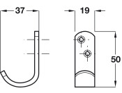 Coat Hook 50x19x37mm SAA