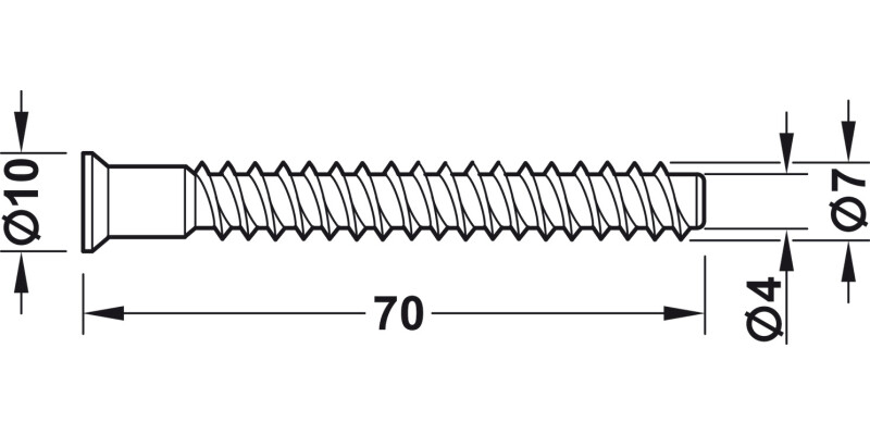 Confirmat Scr D10x70mm D5.0mm Sz3 St Glv