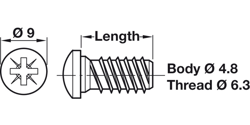 Varianta Scr Ful Rsd PZ2 D5.0x10.5mm Glv