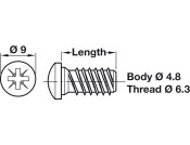 Varianta Scr Ful Rsd PZ2 D5.0x10.5mm Glv