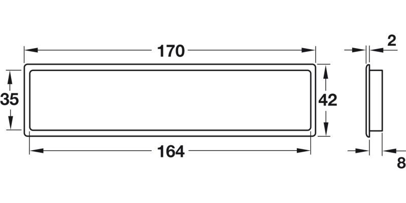 Vent Grille RM 170x42mm Pl Chrome
