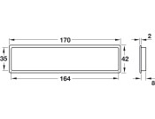Vent Grille RM 170x42mm Pl Chrome