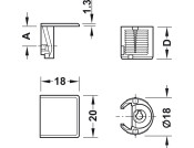 Tab Shelf Connector 16mm Screw ZA NP