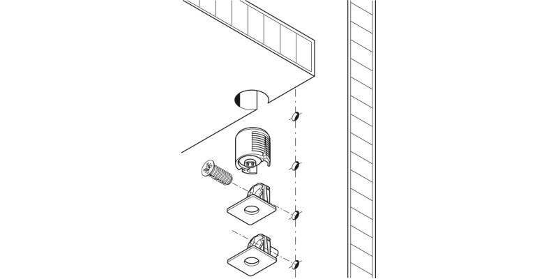 Tab Shelf Connector 16mm Screw ZA NP