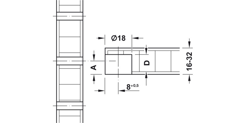 Tab Shelf Connector 16mm Screw ZA NP