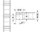 Tab 18 Shelf Connector 16mm Plug ZA NP