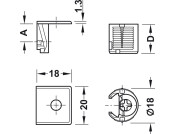 Tab 18 Shelf Connector 19mm Screw ZA NP
