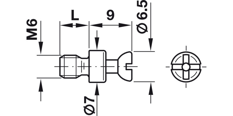 Rafix Connect Bolt M6x7.5mm St Bright