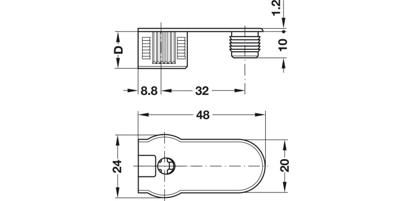 Rafix 20 Housing w Ridge 19mm Pl White