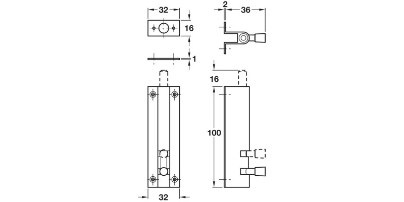 Barrel Bolt High Domed 32x100mm SAA