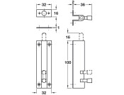 Barrel Bolt High Domed 32x100mm SAA