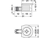 OneFix 1prt Connector D8/15mm Pl White