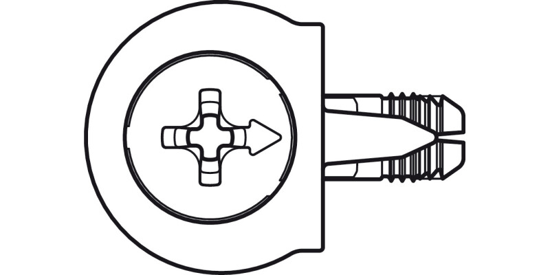 OneFix 1prt Connector D8/16mm Pl Wht/Alu