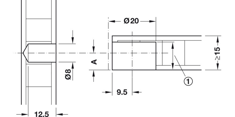 OneFix 1prt Connector D8/16mm Pl Wht/Alu