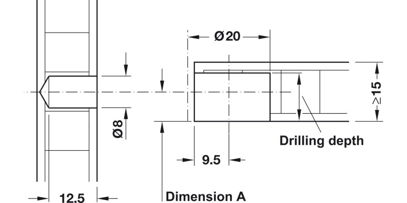 OneFix 1prt Connector D8/16mm Pl Wht/Alu