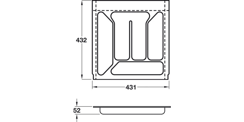 Cutlery Ins 431x432mm Cream White 9001