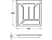 Cutlery Ins 431x432mm Cream White 9001