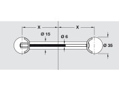 Worktop Connect Bolt D35/M6x150mm St Glv