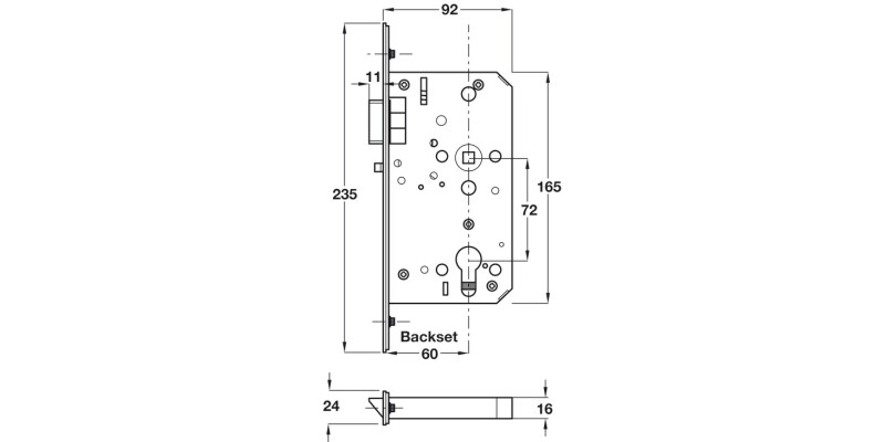 Startec Mort Cyl Nightlatch 60/92mm SSS