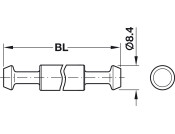 Maxifix Dbl End ConnBolt 2x35mm Galv St