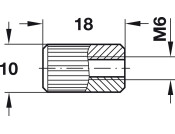Sleeve Ribbed M6 D10x18mm Pl Wht
