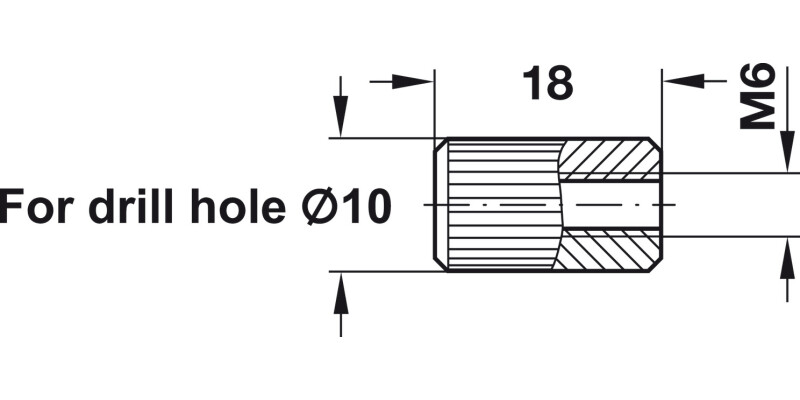Sleeve Ribbed M6 D10x18mm Pl Wht