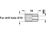 Sleeve Ribbed M6 D10x18mm Pl Wht