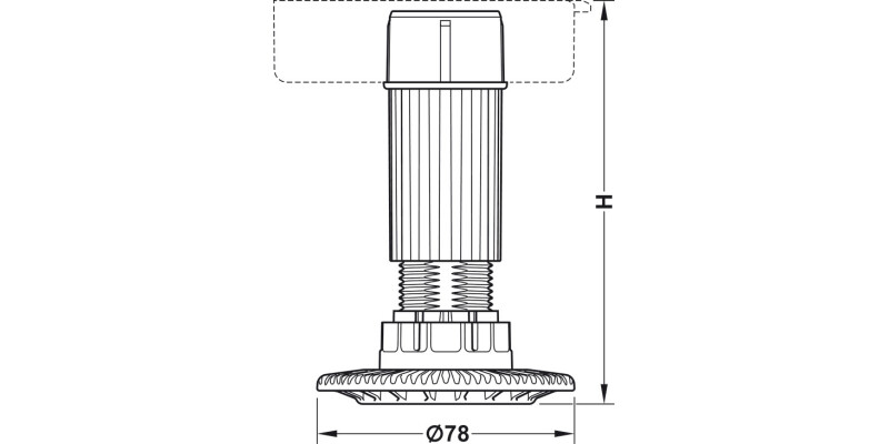 AXILO 78 Plinth Foot/Shaft H60mm Plug