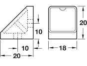 Mini Corner Connector 21x18mm Beige