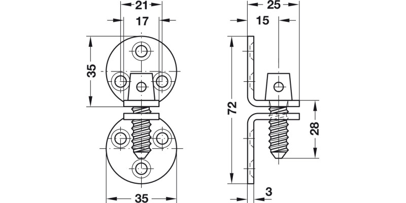 Hamburg Style Connector St Brass Plt