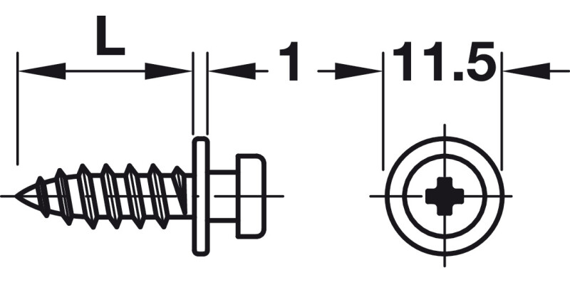 Modular Screw Collared D4x12.5mm St Galv
