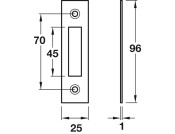 Narrow Mortice Deadlock Strike Plate SSS