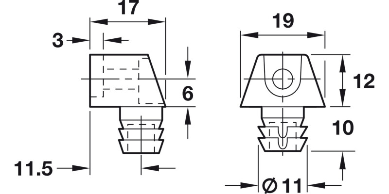 Arret Cabinet Connector D10mm Dowel Wht